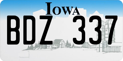IA license plate BDZ337