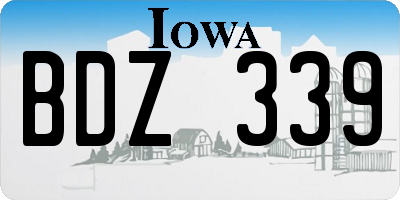 IA license plate BDZ339