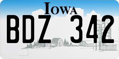 IA license plate BDZ342