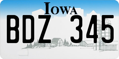 IA license plate BDZ345
