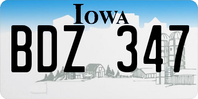 IA license plate BDZ347
