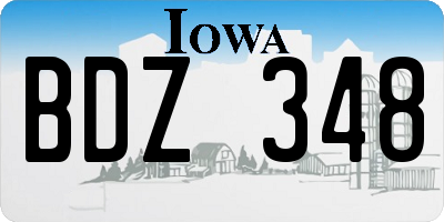 IA license plate BDZ348