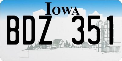IA license plate BDZ351