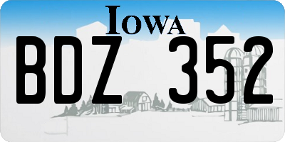 IA license plate BDZ352