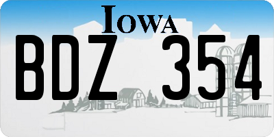 IA license plate BDZ354