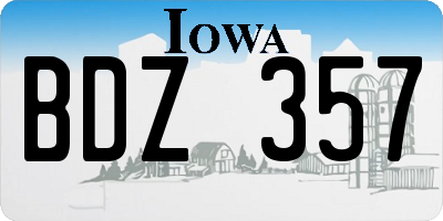 IA license plate BDZ357