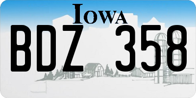 IA license plate BDZ358