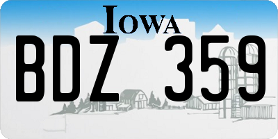 IA license plate BDZ359
