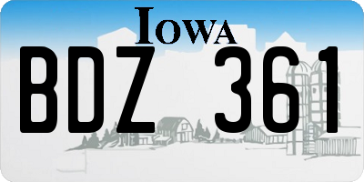 IA license plate BDZ361