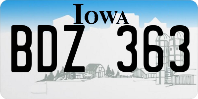 IA license plate BDZ363