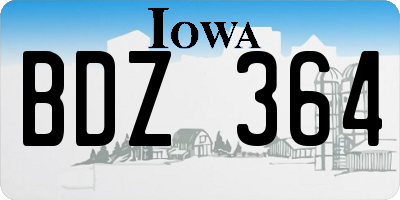 IA license plate BDZ364