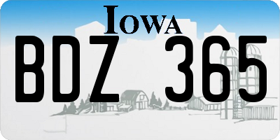IA license plate BDZ365