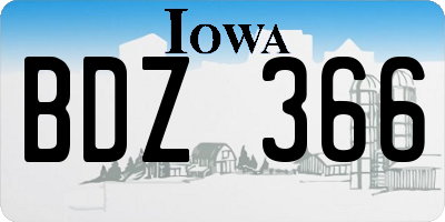 IA license plate BDZ366
