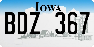 IA license plate BDZ367