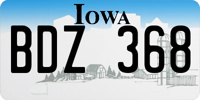 IA license plate BDZ368