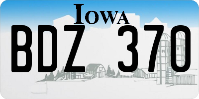 IA license plate BDZ370