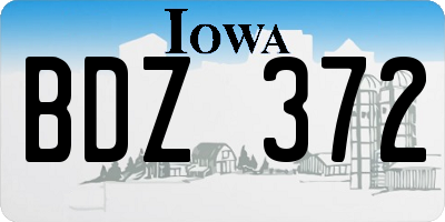 IA license plate BDZ372