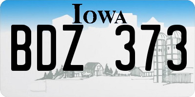 IA license plate BDZ373
