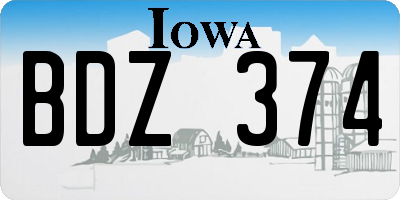 IA license plate BDZ374