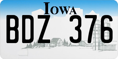 IA license plate BDZ376