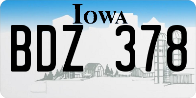 IA license plate BDZ378