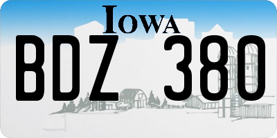IA license plate BDZ380