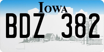 IA license plate BDZ382