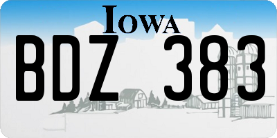 IA license plate BDZ383