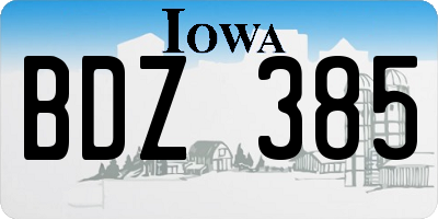 IA license plate BDZ385