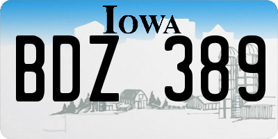 IA license plate BDZ389