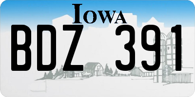 IA license plate BDZ391
