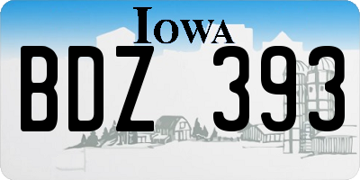 IA license plate BDZ393