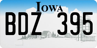 IA license plate BDZ395