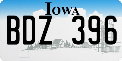 IA license plate BDZ396