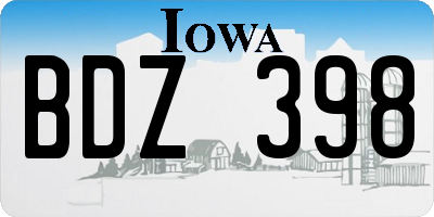 IA license plate BDZ398