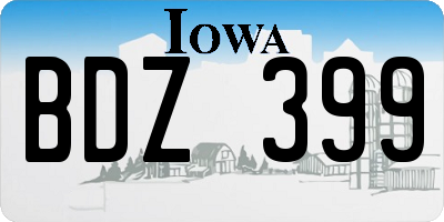 IA license plate BDZ399