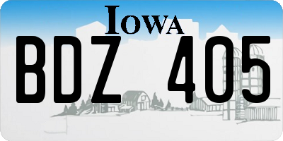 IA license plate BDZ405