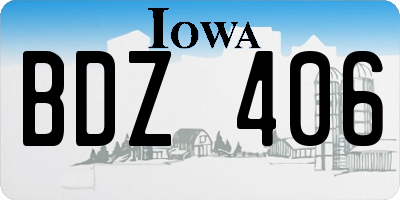 IA license plate BDZ406