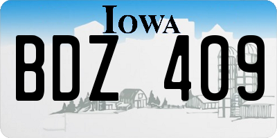 IA license plate BDZ409