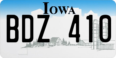 IA license plate BDZ410