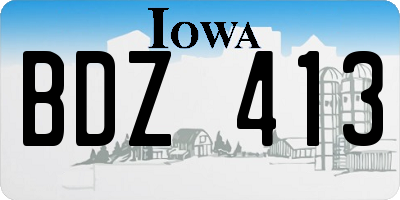 IA license plate BDZ413