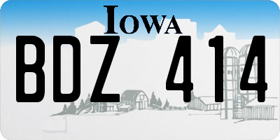 IA license plate BDZ414