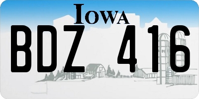 IA license plate BDZ416