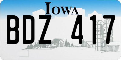 IA license plate BDZ417