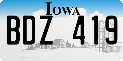 IA license plate BDZ419