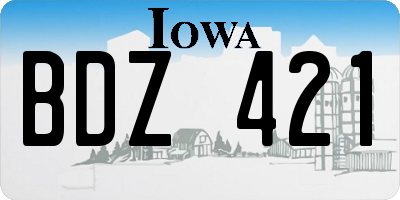 IA license plate BDZ421