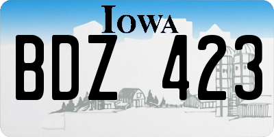 IA license plate BDZ423