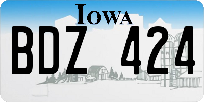 IA license plate BDZ424