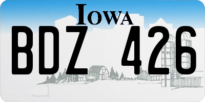 IA license plate BDZ426