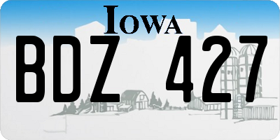 IA license plate BDZ427